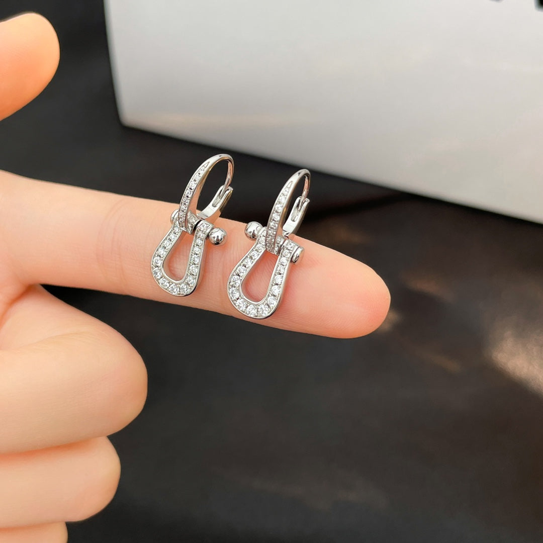 [Glitter Jewelry]FORCE 10 FULL DIAMOND DROP EARRINGS MEDIUM MODEL