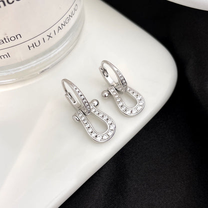 [Glitter Jewelry]FORCE 10 FULL DIAMOND DROP EARRINGS MEDIUM MODEL