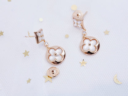 [Glitter Jewelry]STAR AND SUN PINK GOLD MOP DROP EARRINGS