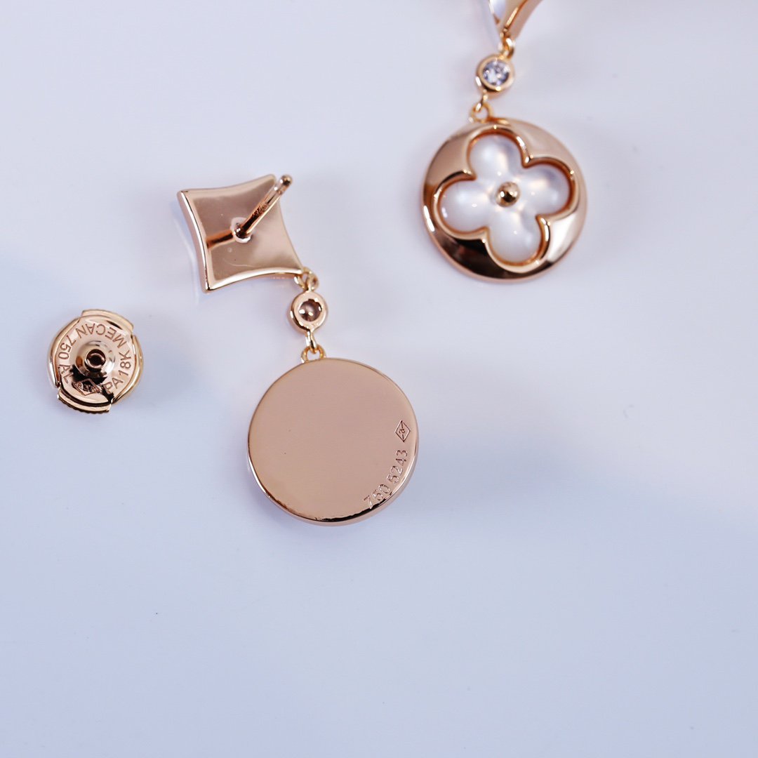 [Glitter Jewelry]STAR AND SUN PINK GOLD MOP DROP EARRINGS
