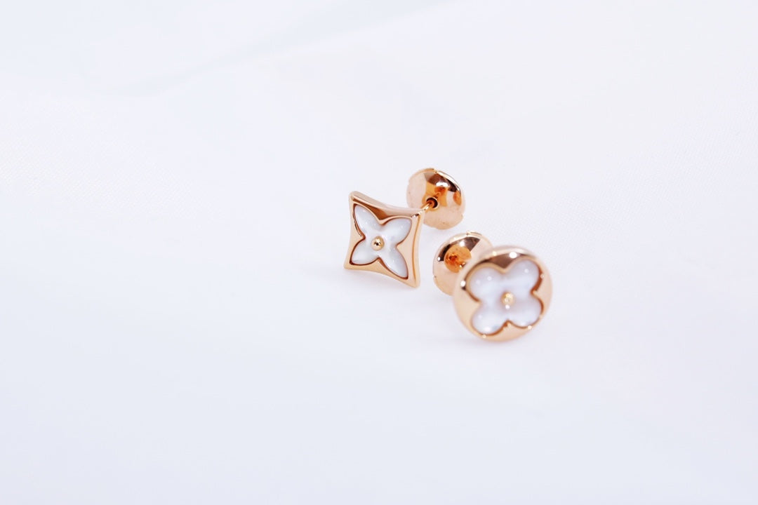 [Glitter Jewelry]STAR AND SUN PINK GOLD MOP STUD EARRINGS