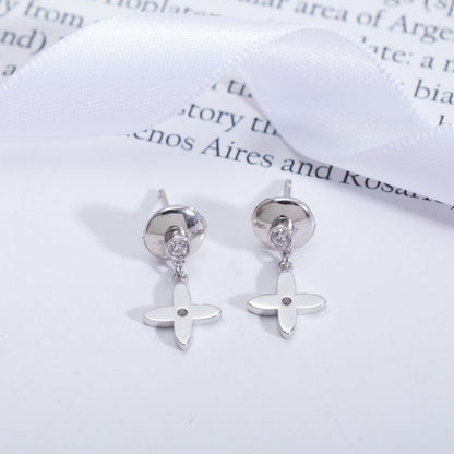 [Glitter Jewelry]VIDYLLE SILVER DIAMOND MINI DROP EARRINGS