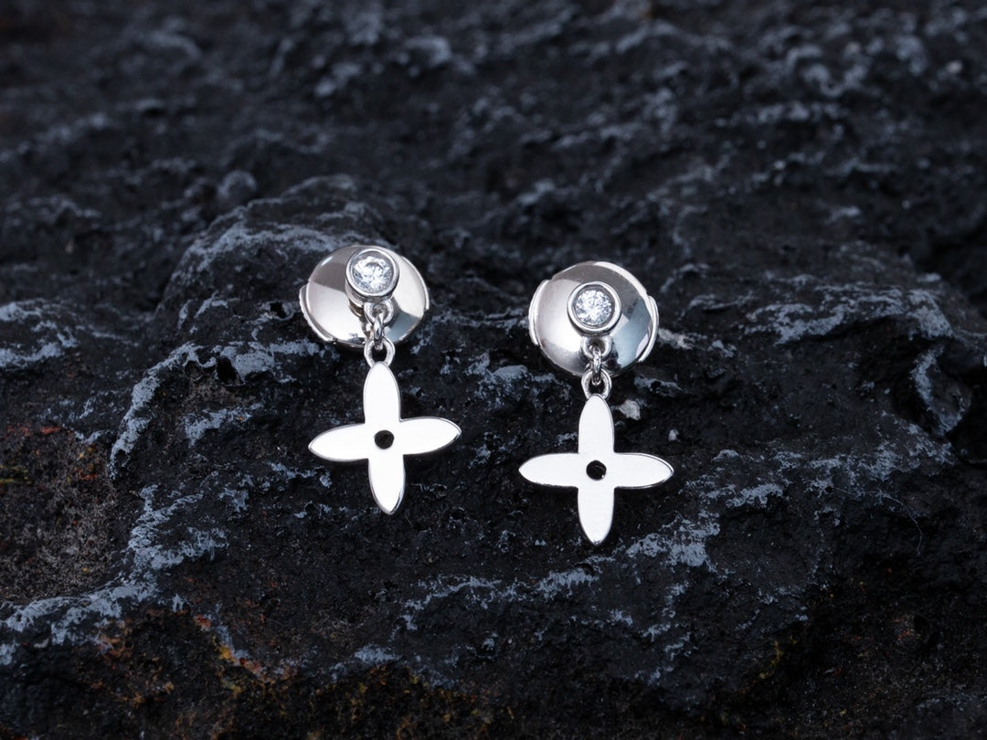 [Glitter Jewelry]VIDYLLE SILVER DIAMOND MINI DROP EARRINGS