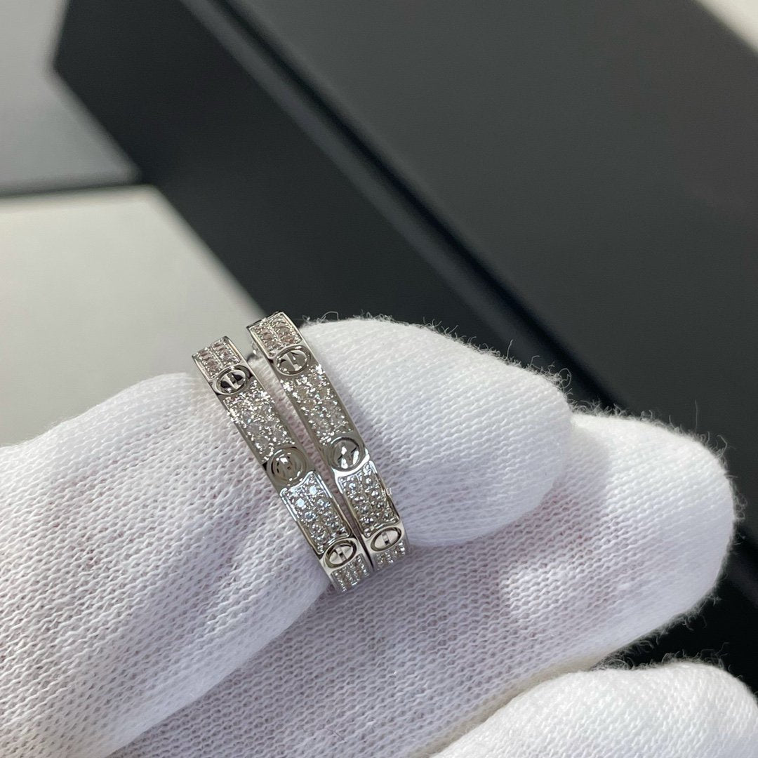 [グリッタージュエリー]ラブダイヤモンドシルバーフープピアス