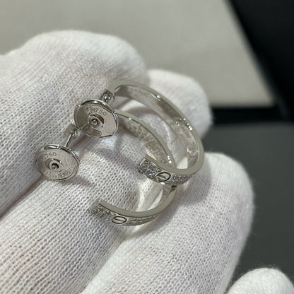 [グリッタージュエリー]ラブダイヤモンドシルバーフープピアス