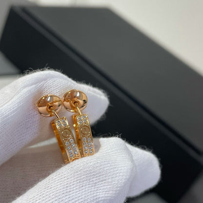 [グリッタージュエリー]ラブダイヤモンド ピンクゴールド フープピアス
