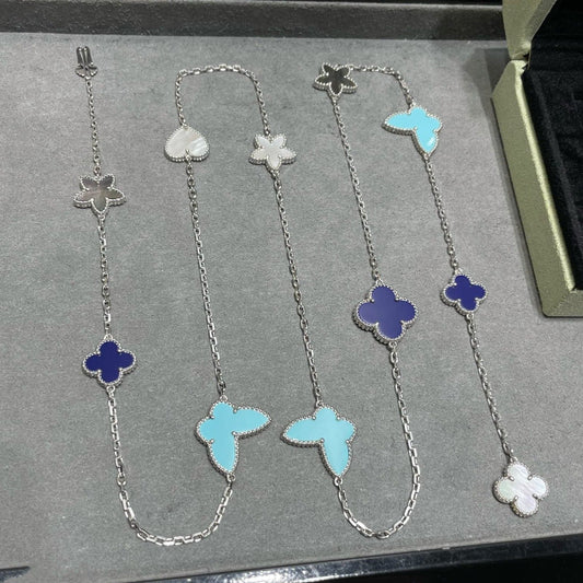 [Glitter Jewelry]LUCKY CLOVER SILVER 11 MOTIF NECKLACE
