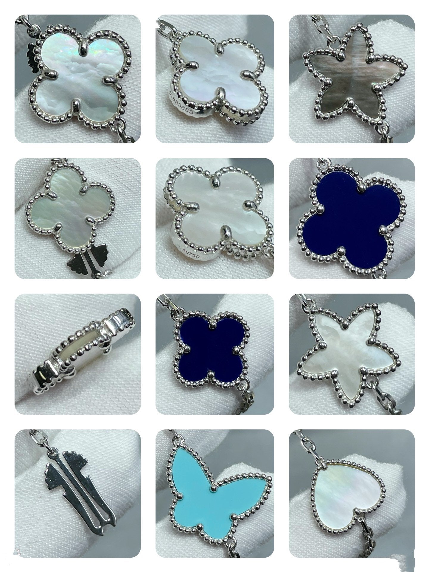 [Glitter Jewelry]LUCKY CLOVER SILVER 11 MOTIF NECKLACE