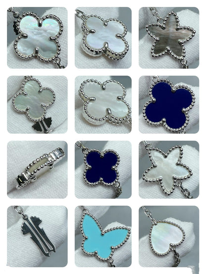 [Glitter Jewelry]LUCKY CLOVER SILVER 11 MOTIF NECKLACE