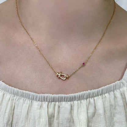 [Glitter Jewelry]FORCE 10 DIAMOND PINK GOLD NECKLACE