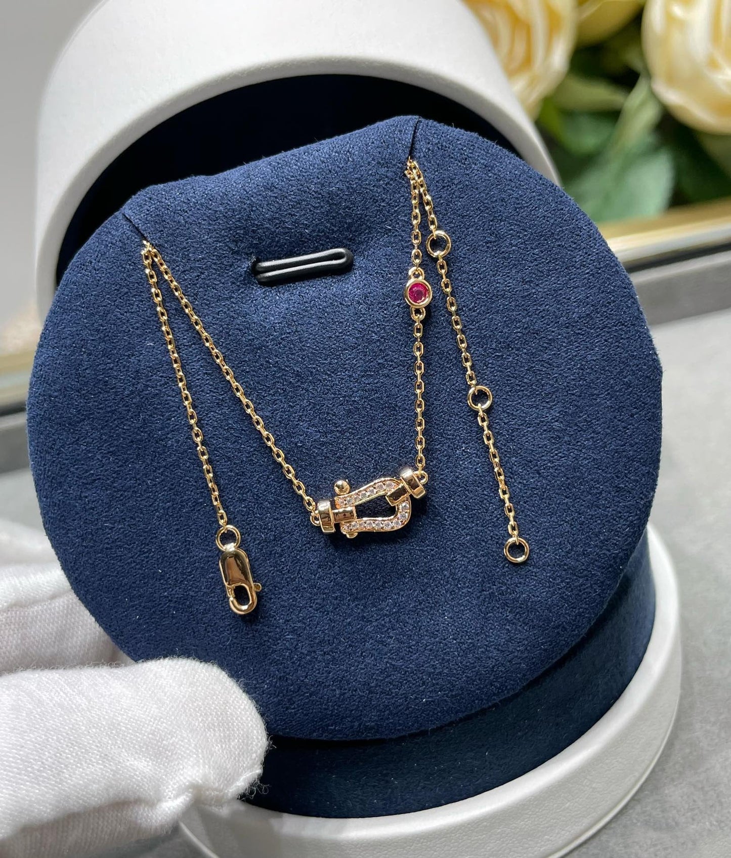 [Glitter Jewelry]FORCE 10 DIAMOND PINK GOLD NECKLACE