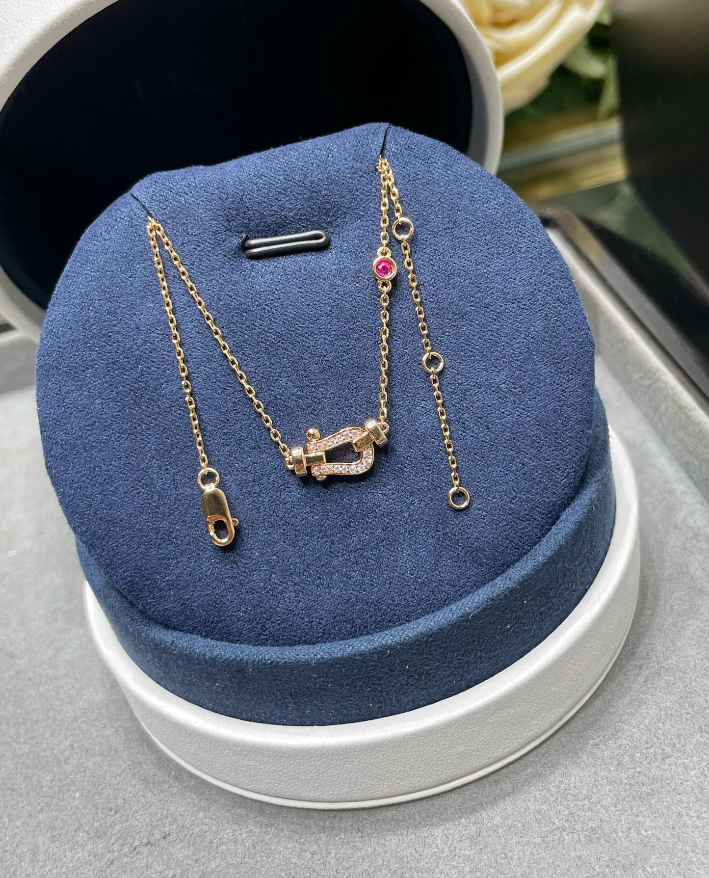 [Glitter Jewelry]FORCE 10 DIAMOND PINK GOLD NECKLACE