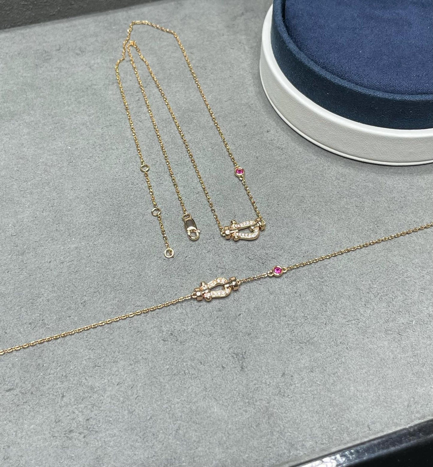 [Glitter Jewelry]FORCE 10 DIAMOND PINK GOLD NECKLACE