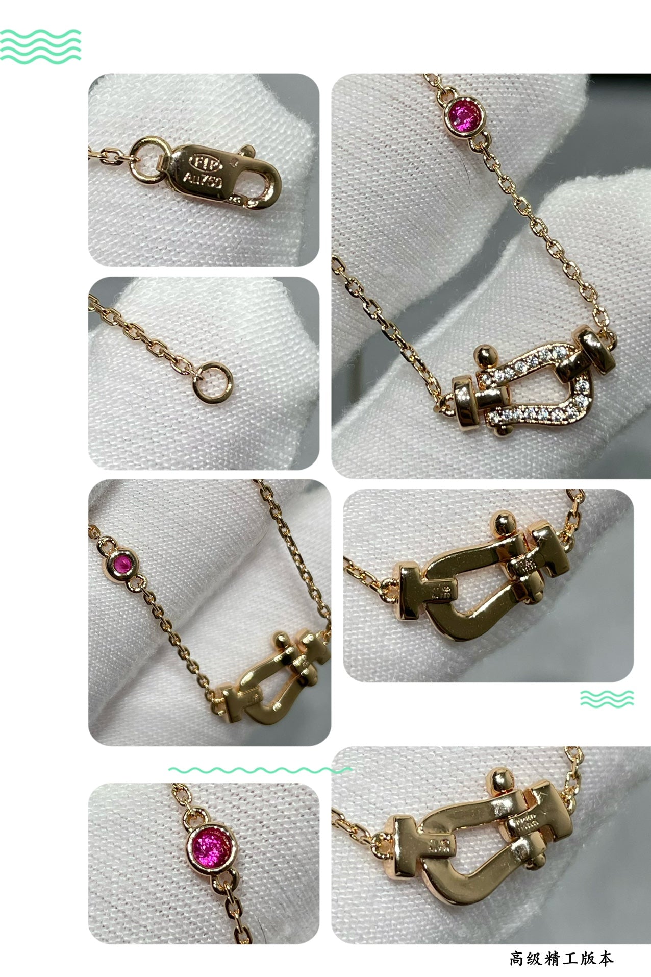 [Glitter Jewelry]FORCE 10 DIAMOND PINK GOLD NECKLACE