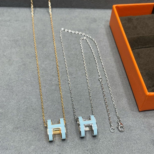 [Glitter Jewelry]POP H SKY BLUE NECKLACE