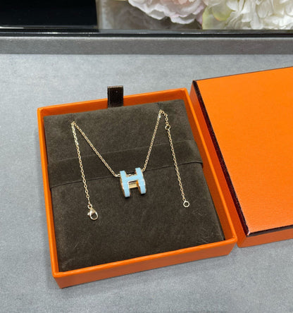 [Glitter Jewelry]POP H SKY BLUE NECKLACE