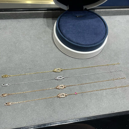 [Glitter Jewelry]FORCE 10 DIAMOND CHAIN LINK PINK GOLD BRACELET