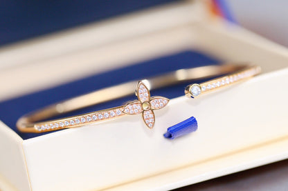 [Glitter Jewelry]IDYLLE PINK GOLD OPEN BRACELET DIAMOND PAVED