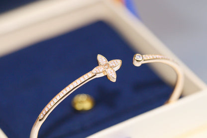 [Glitter Jewelry]IDYLLE PINK GOLD OPEN BRACELET DIAMOND PAVED