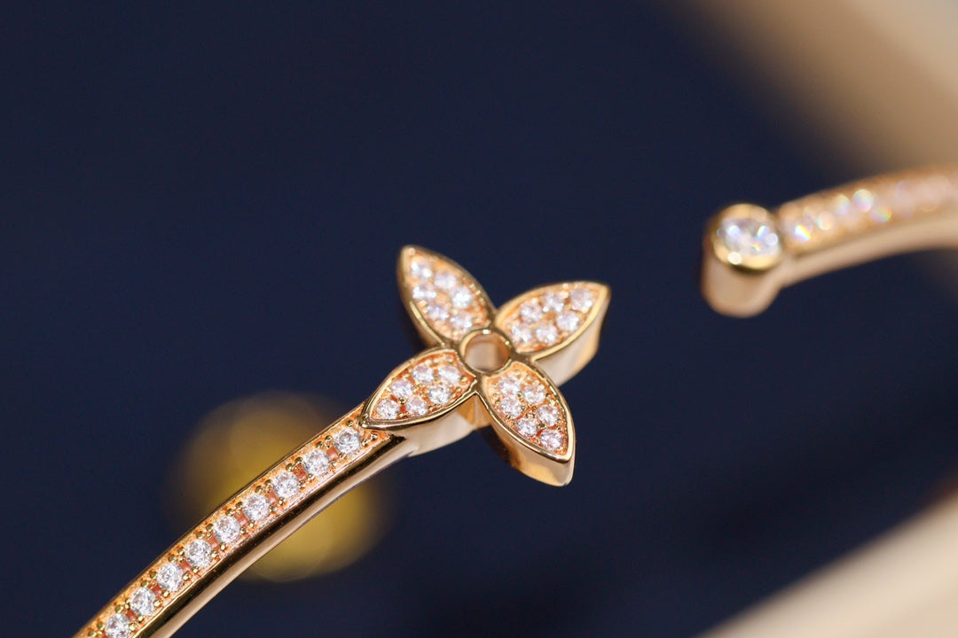 [Glitter Jewelry]IDYLLE PINK GOLD OPEN BRACELET DIAMOND PAVED