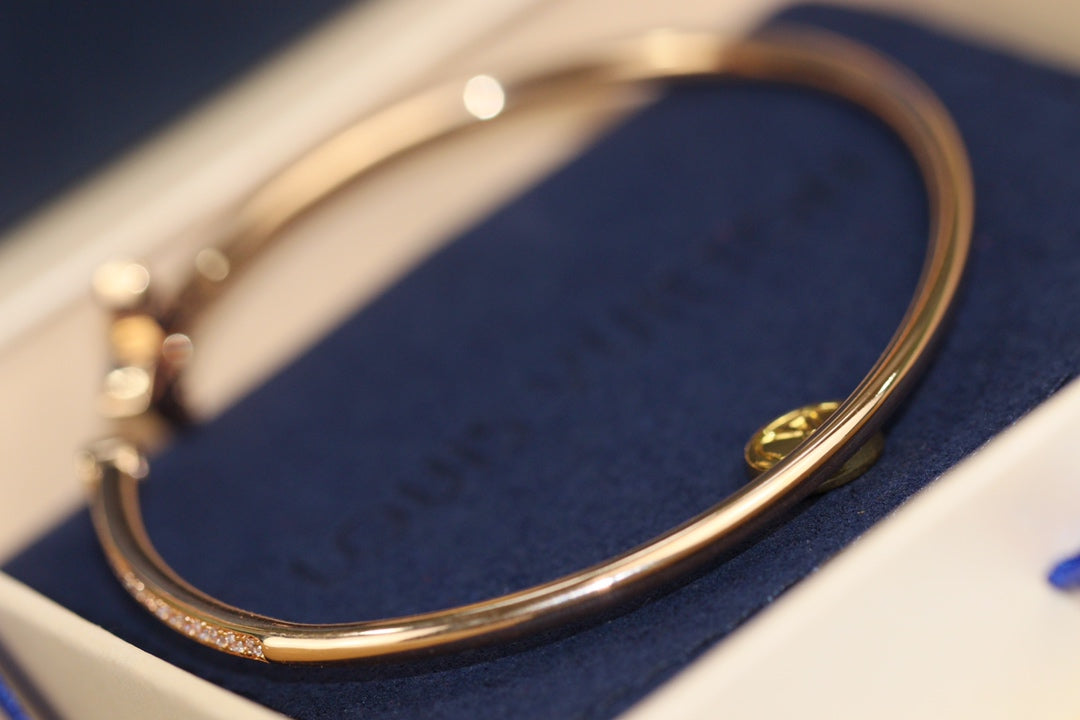 [Glitter Jewelry]IDYLLE PINK GOLD OPEN BRACELET DIAMOND PAVED
