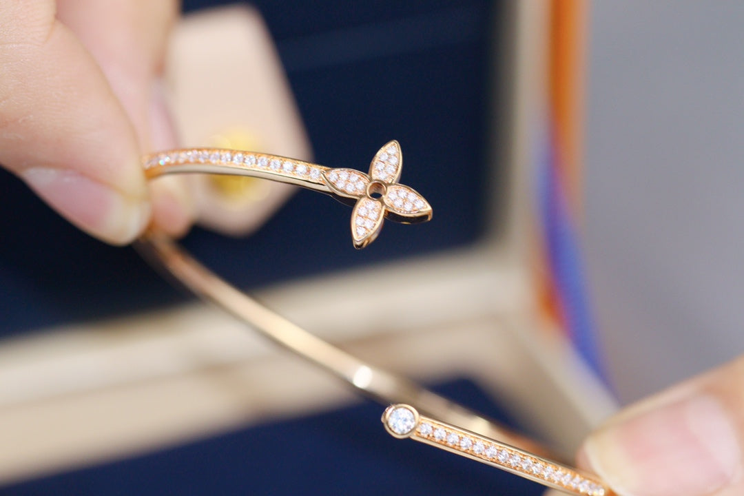 [Glitter Jewelry]IDYLLE PINK GOLD OPEN BRACELET DIAMOND PAVED
