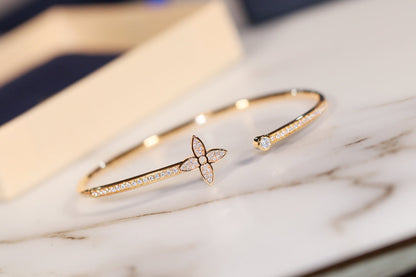 [Glitter Jewelry]IDYLLE GOLD OPEN BRACELET DIAMOND PAVED