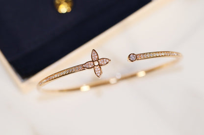 [Glitter Jewelry]IDYLLE GOLD OPEN BRACELET DIAMOND PAVED