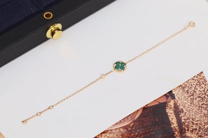 [Glitter Jewelry]STAR AND SUN 4 MOTIF PINK GOLD MALACHITE BRACELET