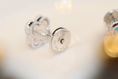[Glitter Jewelry]CLOVER MINI TURQUOISE SILVER STUD EARRINGS