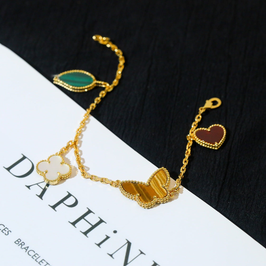 [Glitter Jewelry]LUCKY SPRING 5 MOTIF GOLD BRACELET