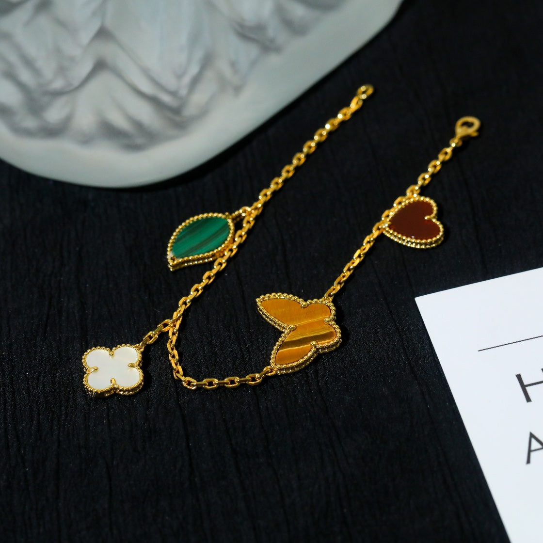 [Glitter Jewelry]LUCKY SPRING 5 MOTIF GOLD BRACELET