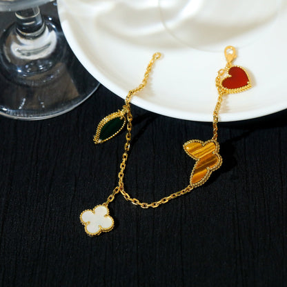 [Glitter Jewelry]LUCKY SPRING 5 MOTIF GOLD BRACELET