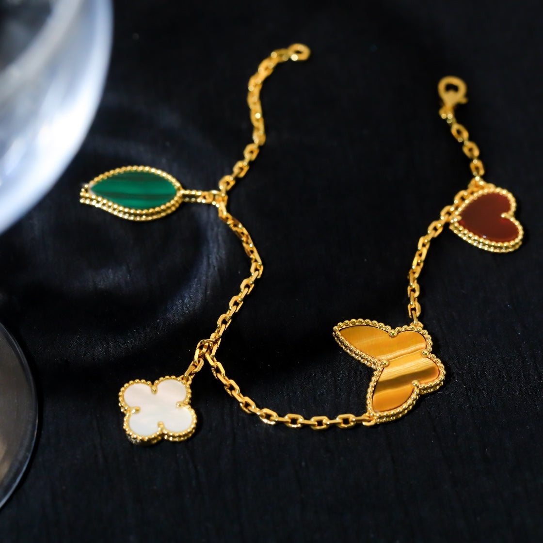 [Glitter Jewelry]LUCKY SPRING 5 MOTIF GOLD BRACELET