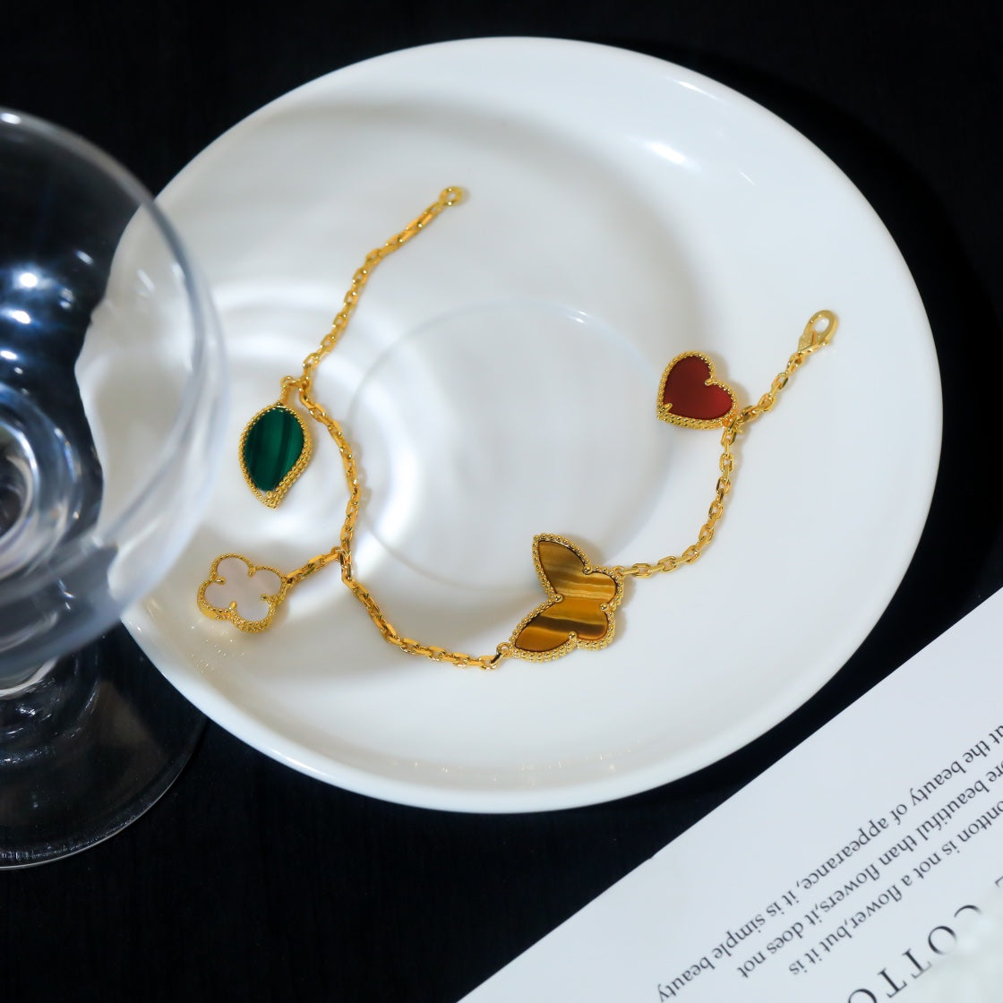 [Glitter Jewelry]LUCKY SPRING 5 MOTIF GOLD BRACELET