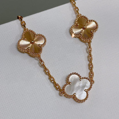 [Glitter Jewelry]CLOVER BRACELET 5 MOTIF WHITE MOP PINK GOLD