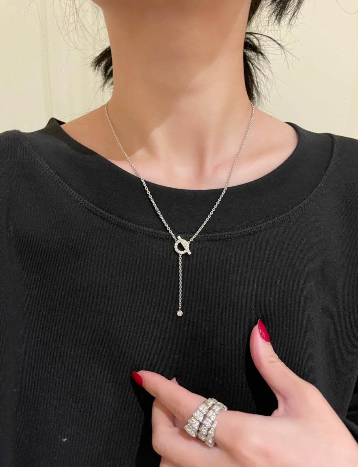 [グリッタージュエリー]フィネスシルバーダイヤモンドネックレス