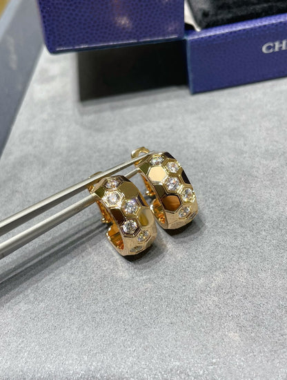[Glitter Jewelry]BEE LOVE DIAMOND HOOP EARRINGS