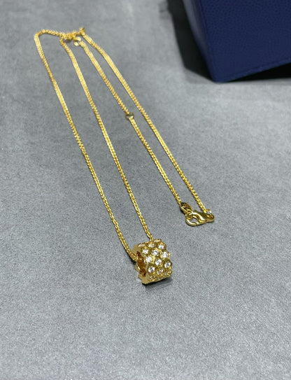 [Glitter Jewelry]BEE LOVE DIAMOND PAVED 3 ROW NECKLACE