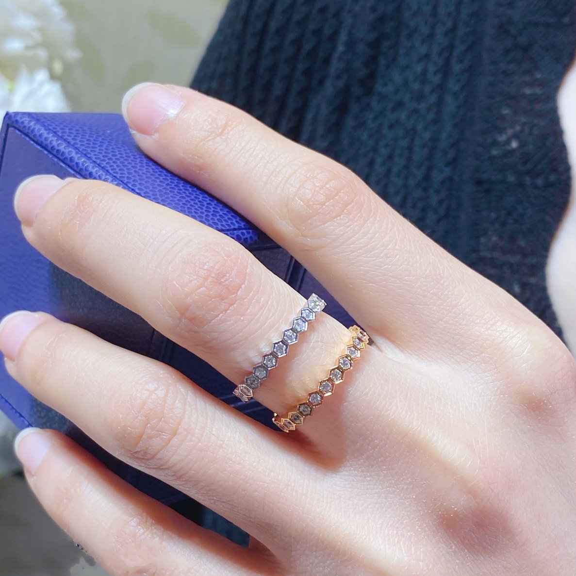 [Glitter Jewelry]BEE LOVE DIAMOND PAVED SMALL RING