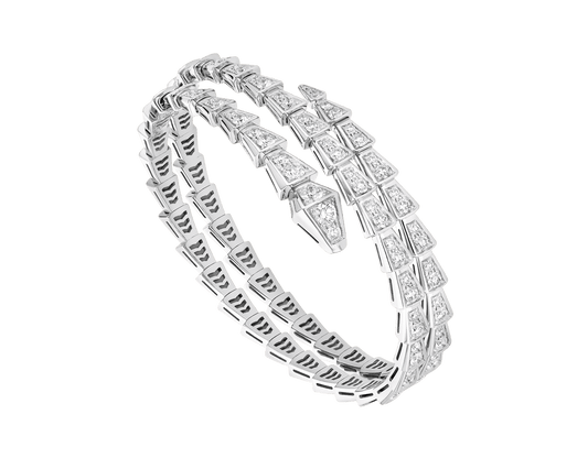 [Glitter Jewelry]SERPENTI BRACELET SILVER DIAMOND DOUBLE ROW