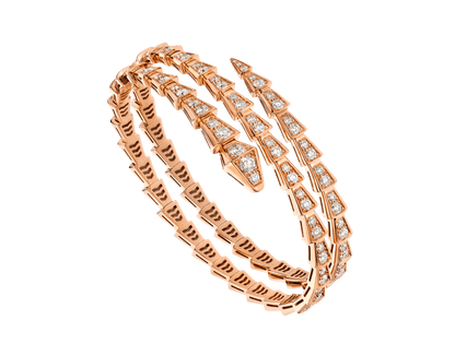 [Glitter Jewelry]SERPENTI BRACELET PINK GOLD DIAMOND DOUBLE ROW