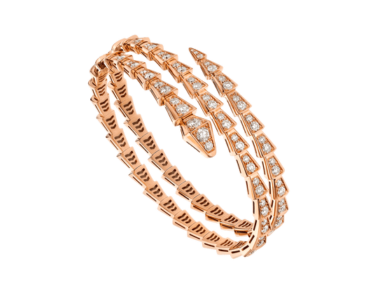 [Glitter Jewelry]SERPENTI BRACELET PINK GOLD DIAMOND DOUBLE ROW