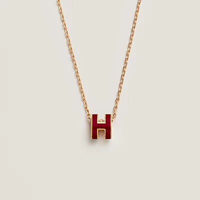 [Glitter Jewelry]HM CLIC RED ENAMEL GOLD NECKLACE