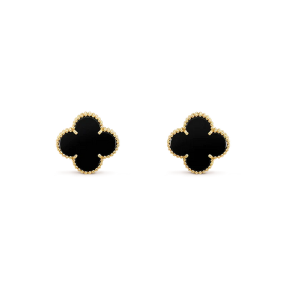 [Glitter Jewelry]CLOVER MEDIUM 1 MOTIFS  ONYX STUD EARRINGS