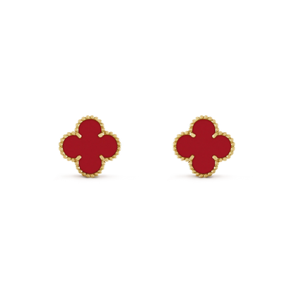 [Glitter Jewelry]CLOVER MINI 9.5MM CARNELIAN EARRINGS
