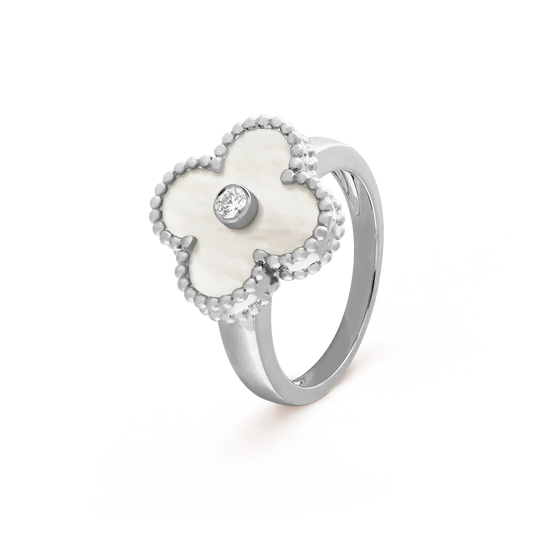 [Glitter Jewelry]CLOVER SILVER MOP DIAMOND RING