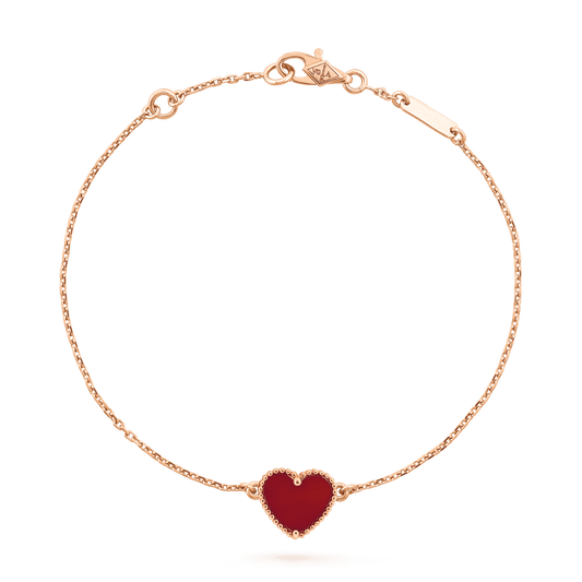 [Glitter Jewelry]HEART CARNELIAN PINK GOLD BRACELET
