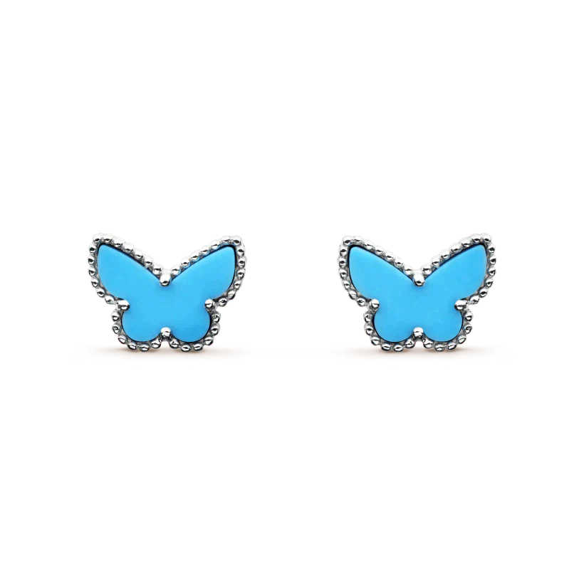 [Glitter Jewelry]BUTTERFLY TURQUOISE EARRINGS SILVER