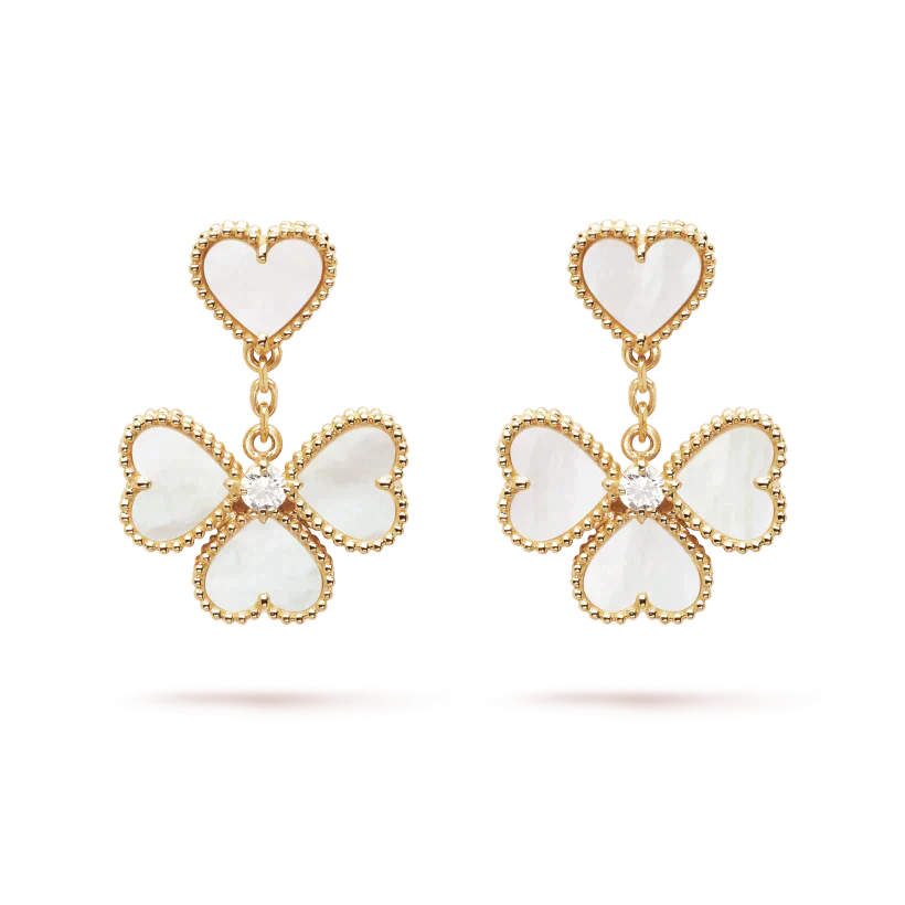 [Glitter Jewelry]CLOVER SWEET WHITE MOP EARRINGS